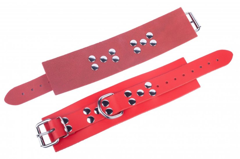 Kožené putá "The Red" červená - gb14000