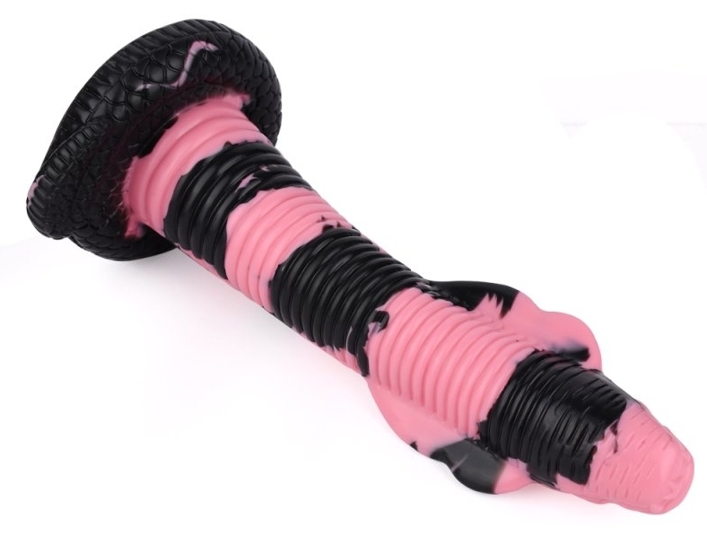 Cobra Snake Dildo L 26 x 7 cm Black-Pink - gb48818