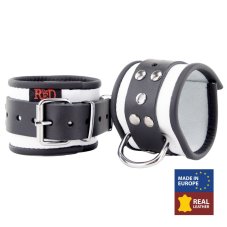 Leather Hand Restraints "The Red" White-Black - gb29464