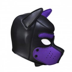 Neoprenová psí maska černo-fialová