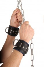 Kožené putá na ruky "The Red" čierno-modrá - gb29335