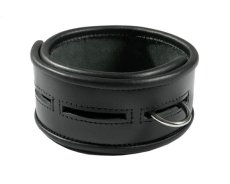 Kožený obojek na suchý zip s jedním D-kroužkem - detail