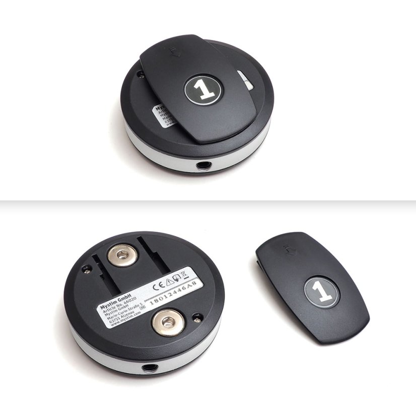 Zdroj impulzov - Sultry Sub - zadná strana s patentmi pre elektródu a odnímateľným klipom