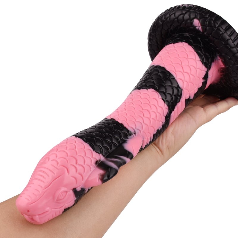 Dildo Cobra Snake S 18 x 5 cm Black-Pink - gb48816