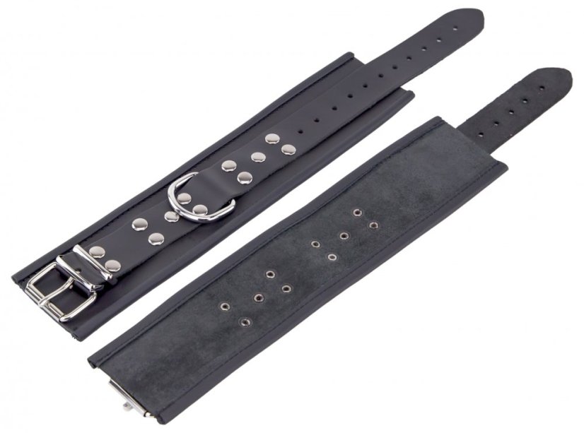 Kožená pouta na nohy "The Red" černá - gb14298