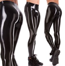 Pánské latexové legíny se zvýrazněným zadkem - černé