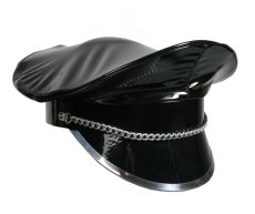 Lakovaná policejní čepice - brigadýrka