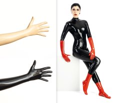 Středně dlouhé latexové rukavice nejvyšší kvality - ČERNÉ