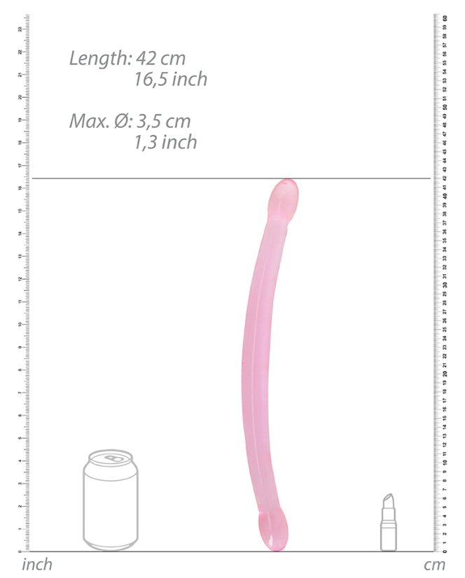 Double Dildo Crystal RealRock 42 x 3,5 cm Pink - gb44462