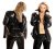 Women's patent leather shirt with long sleeves