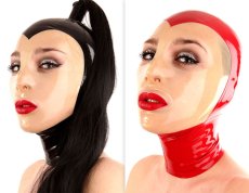 Latexová maska s transparentním obličejem a klasickými otvory