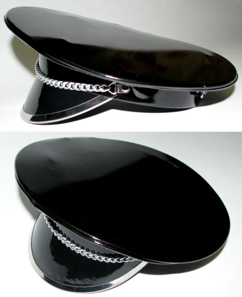 Lakovaná policajná čiapka (brigadírka) - pred vytvarovaním