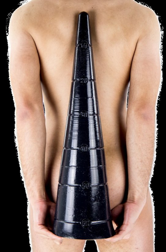 Černé kuželové mega-dildo - Snake Cone (60 x 15,5 cm)