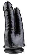 Dvojité černé dildo - Sam & Jack (13 x 4 cm)