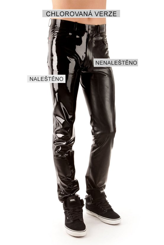 Pánske latexové džínsy - s leskom a bez lesku