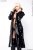 Women's latex coat with quilted seams and detachable hood