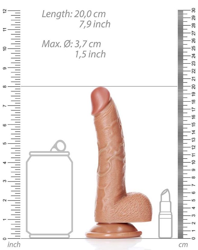 Realistické prehnuté dildo Kurt 15 x 3,7 cm Latino - gb44877