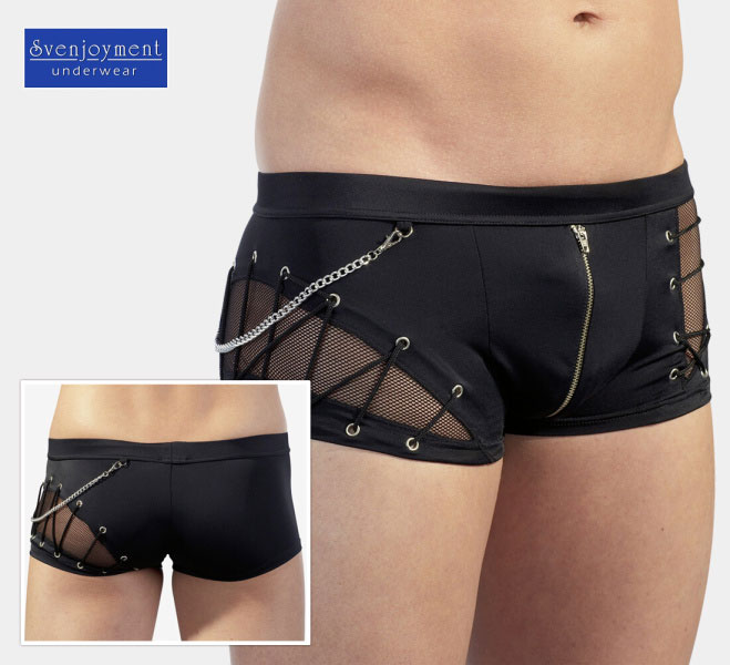Pánské boxerky s řetízkem a šněrováním