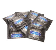 Čierne kondómy Pasante - Black Velvet