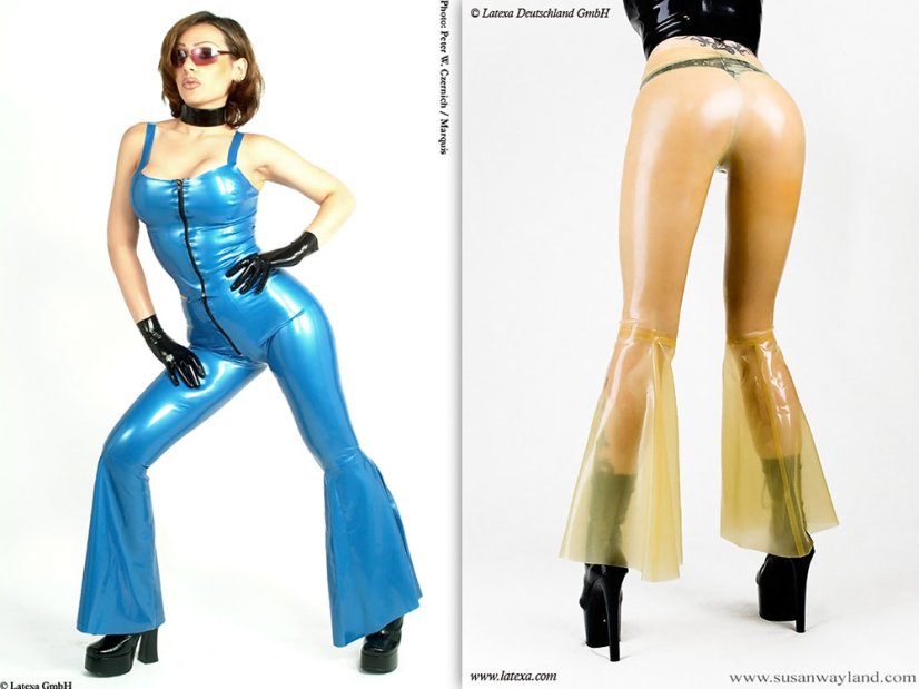 Latexové nohavice do zvona