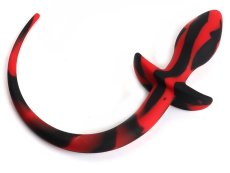 Anal Plug - Dog Tail KP Black-Red (7.5 x 3 cm) - gb28926