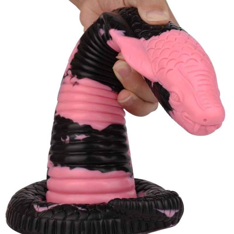 Cobra Snake Dildo L 26 x 7 cm Black-Pink - gb48818