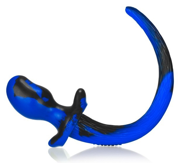 Anal Plug - Dog Tail OB Black and Blue L (11.5 x 6 cm) - gb27677