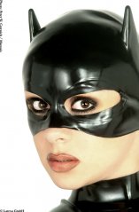 Latexová "Catwoman" maska s kočičími oušky