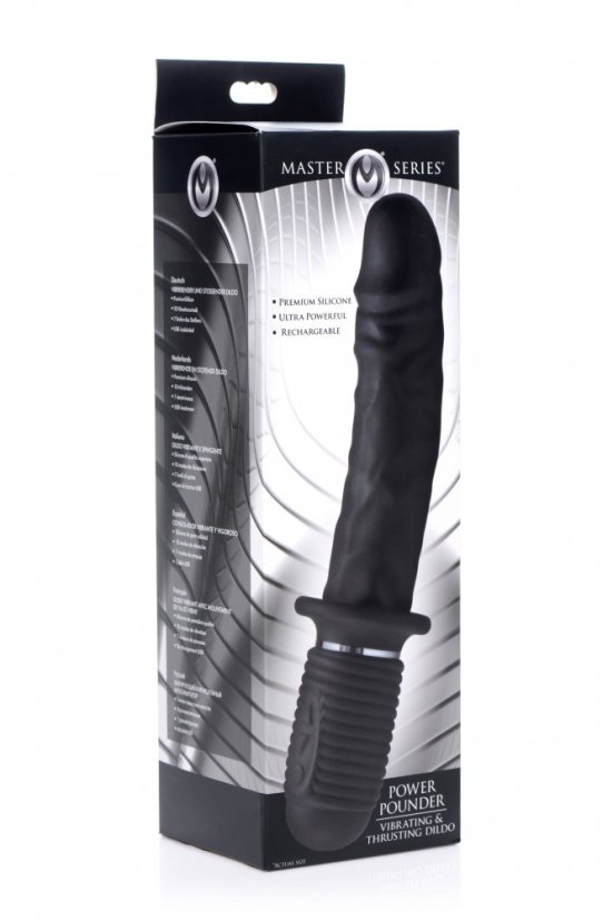 Black vibrator with handle 17 x 4.5 cm - gb31305