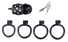 Čierny pás cudnosti pre mužov - dierkované prevedenie, veľkosť L - obsah balenia