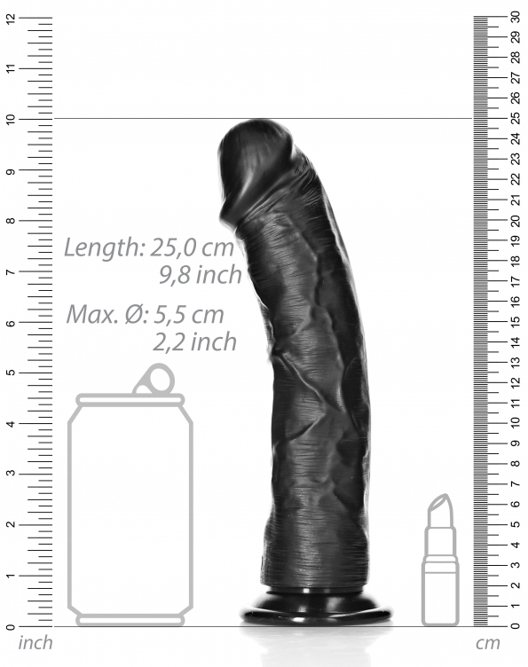 Dildo Curved Strong 23 x 5,5 cm Black - gb44397