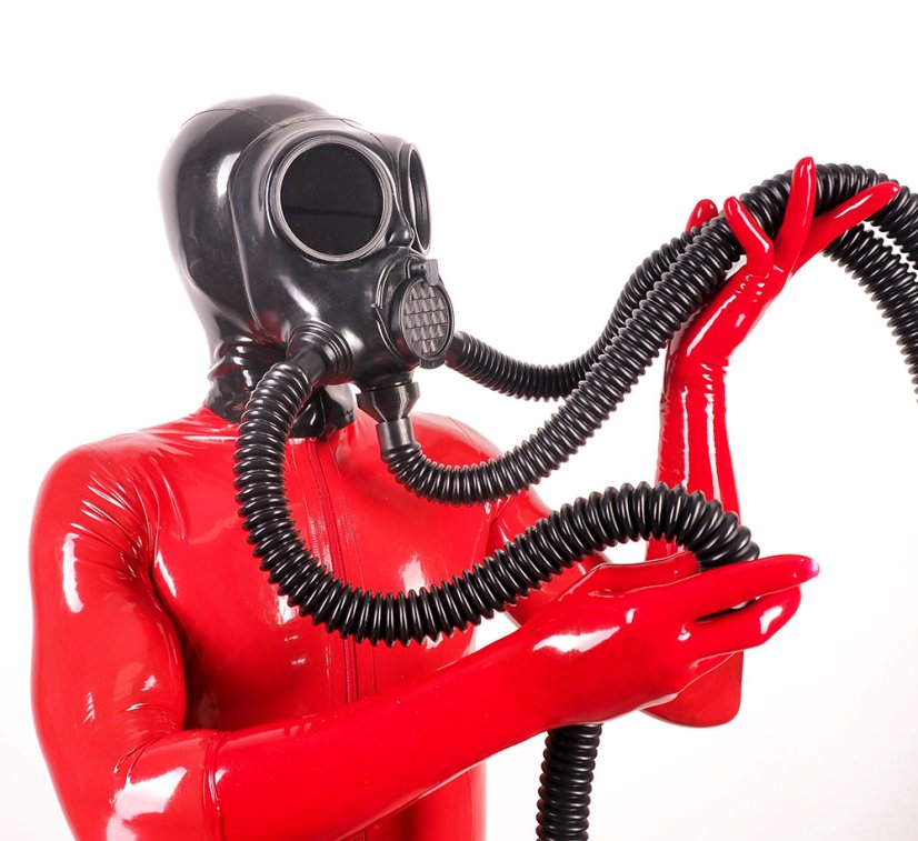 Plynová maska OM-90 celohlavová s hadicemi pro nádech i výdech