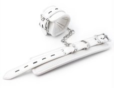 Bílá pouta na nohy s polstrováním