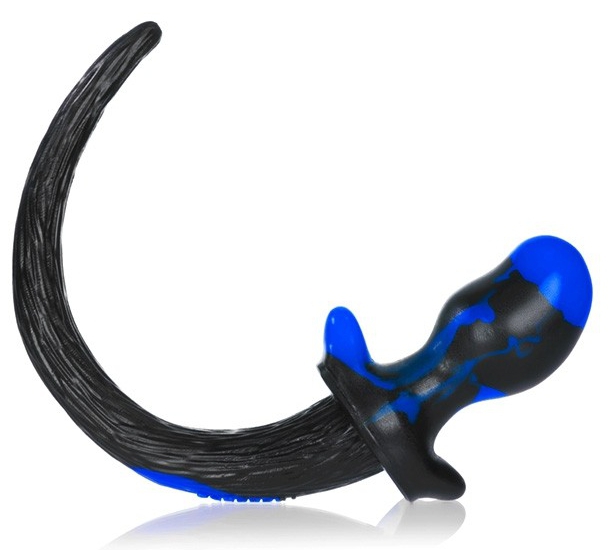 Anal Plug - Dog Tail OB Black and Blue L (11.5 x 6 cm) - gb27677