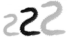 Double Dildo Scolop M 50 x 4 cm Black - gb23495
