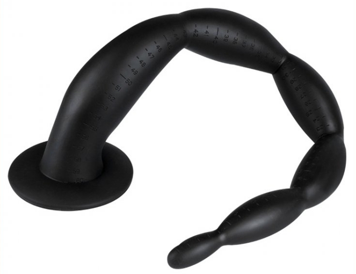 Long Dildo Scale Beads M 40 x 4 cm Black - gb13453