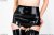 High-waisted latex panties with four garters