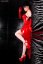 Latexové šaty - la3275 (XXXL, červené s černým lemováním)