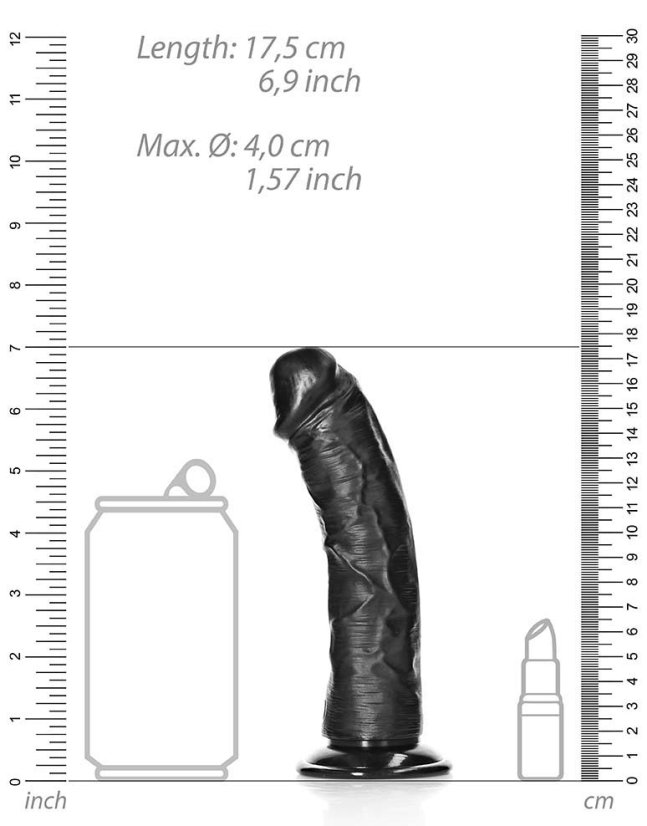 Dildo Little Curved ReakRock 15,5 x 4 cm Black - gb44842