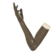 Latexové rukavice DLHÉ - M, transparentné dymové