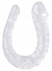 Double transparent dildo U Jelly L 17 x 4,5 cm - gb27267