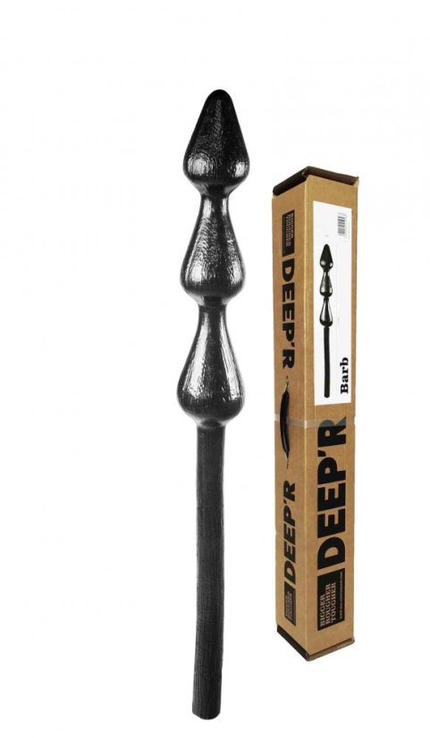 Černé dildo - Deep'R Barb (70 x 8,8 cm)