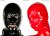 Anatomical latex mask with eye and mouth covers