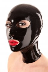 Latexová maska s klasickými otvory - černá