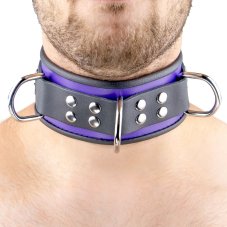 Leather collar "The Red" purple-black with trimming Leather collar "The Red" purple-black with trimming