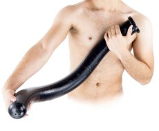 Černé hloubkové dildo - Blackmamba Spitting (88 x 7,5 cm)