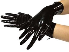 Krátke lakované rukavice so zipsom