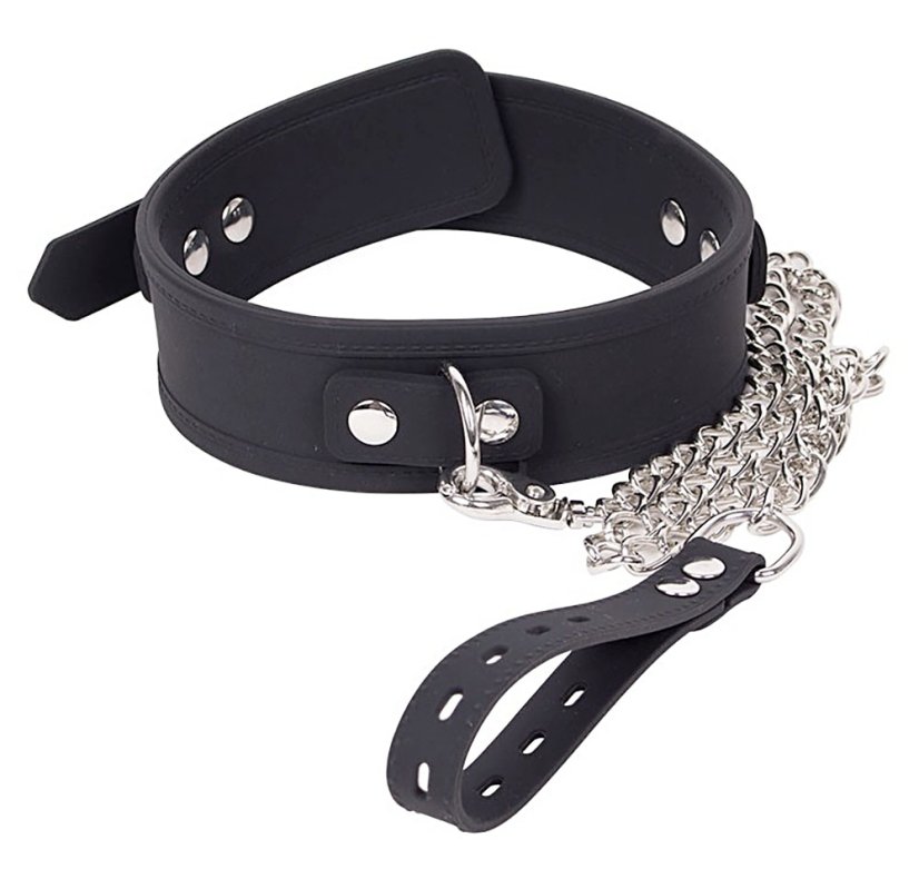 Silikónový obojok s vodítkom a uzamykateľnou prackou