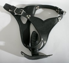 Kožené nohavičky s odopínateľným dildom