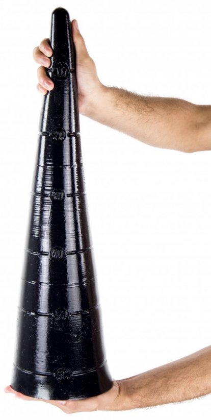 Černé kuželové mega-dildo - Snake Cone (60 x 15,5 cm)